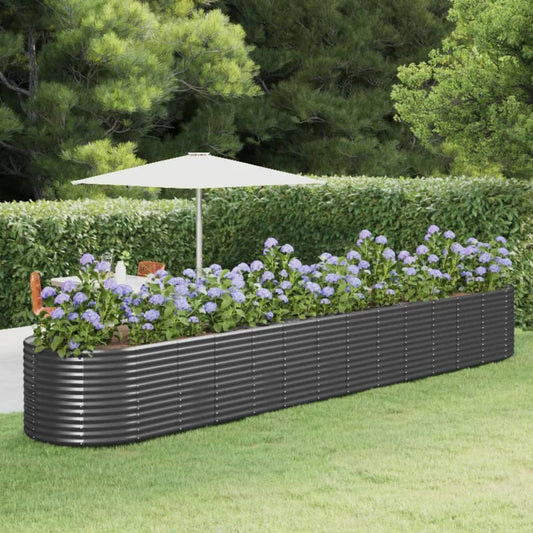 vidaXL Garden Raised Bed Anthracite 554x100x68 cm Powder-coated Steel