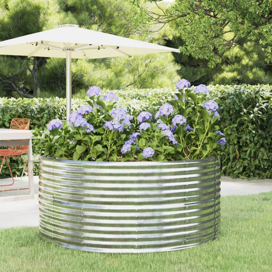 vidaXL Garden Raised Bed Silver 140x140x68 cm Powder-coated Steel