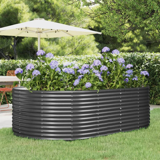 vidaXL Garden Raised Bed Anthracite 212x140x68 cm Powder-coated Steel