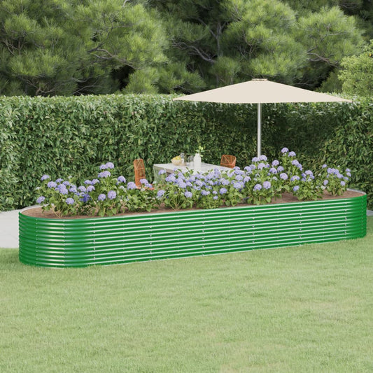 vidaXL Garden Raised Bed Powder-coated Steel 510x140x68 cm Green
