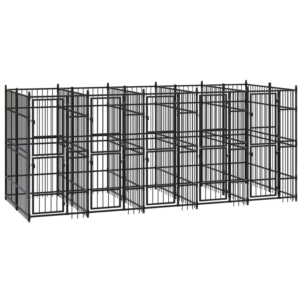 vidaXL Outdoor Dog Kennel Steel 9.22 må_