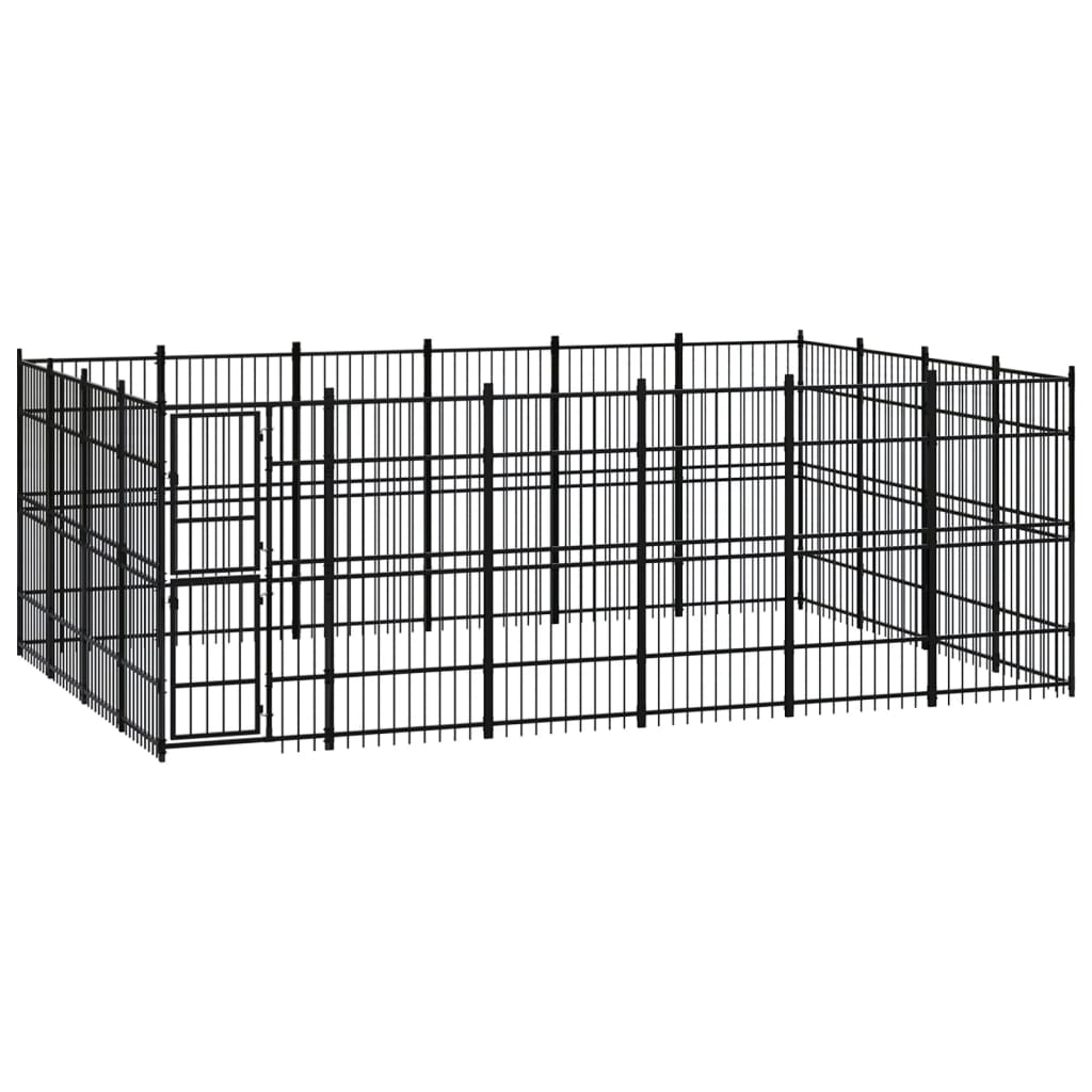 vidaXL Outdoor Dog Kennel Steel 22.12 må_