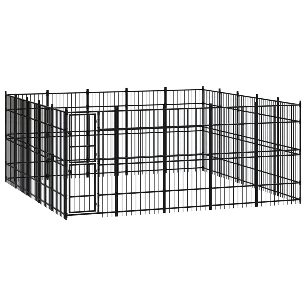 vidaXL Outdoor Dog Kennel Steel 23.04 må_