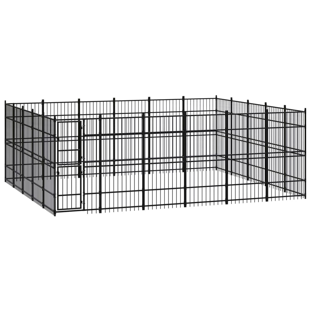 vidaXL Outdoor Dog Kennel Steel 27.65 må_