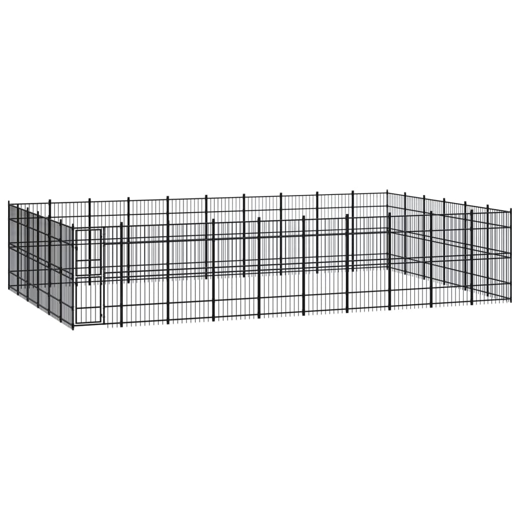 vidaXL Outdoor Dog Kennel Steel 55.3 må_