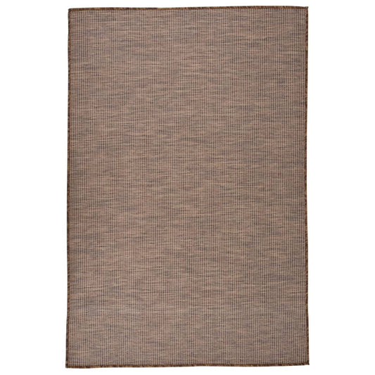 vidaXL Outdoor Flatweave Rug 120x170 cm Brown