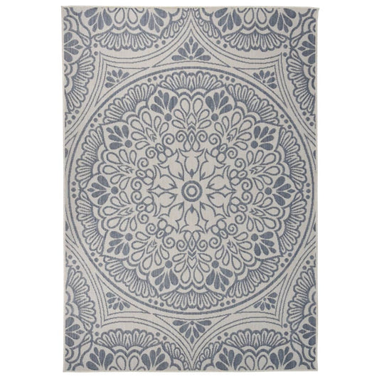 vidaXL Outdoor Flatweave Rug 160x230 cm Blue Pattern
