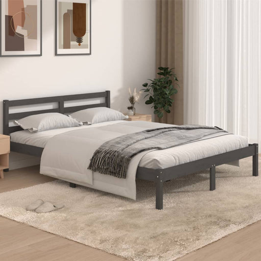 vidaXL Day Bed Solid Wood Pine 140x190 cm Grey