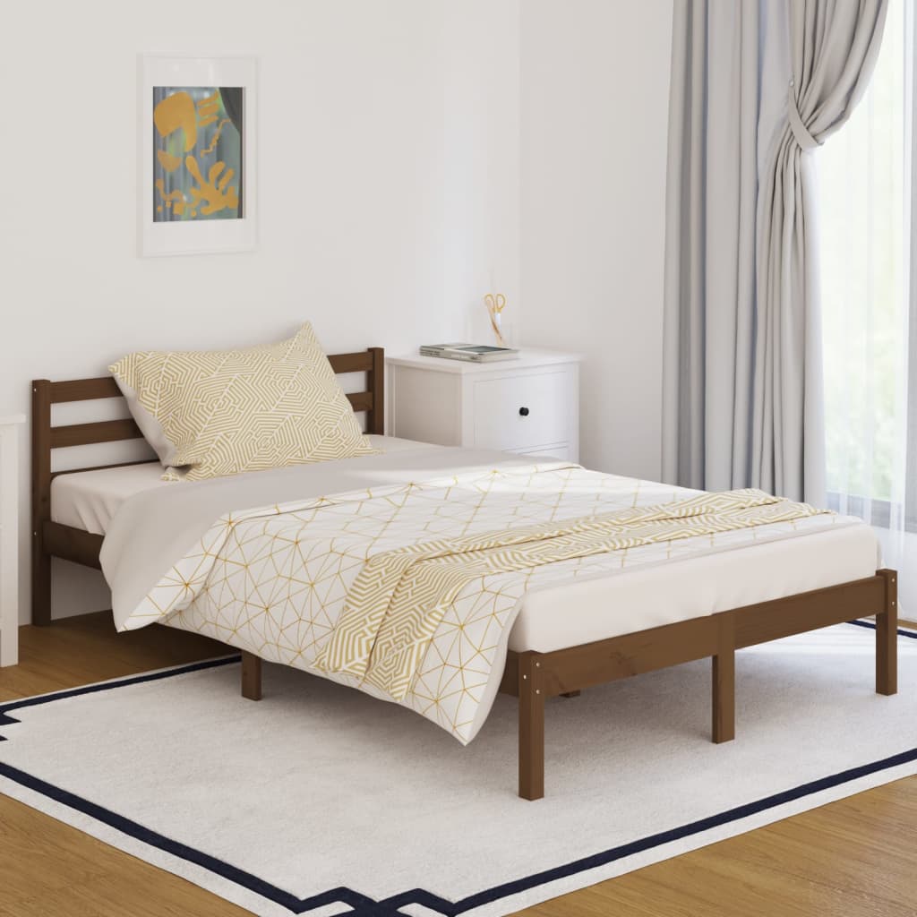 vidaXL Day Bed Solid Wood Pine 120x200 cm Small Double Honey Brown