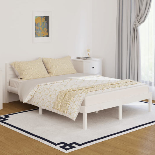 vidaXL Day Bed Solid Wood Pine 140x200 cm Double White