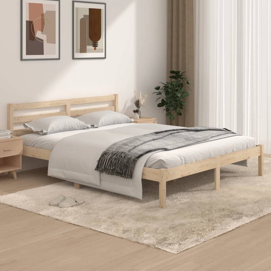 vidaXL Bed Frame Solid Wood Pine 150x200 cm King Size