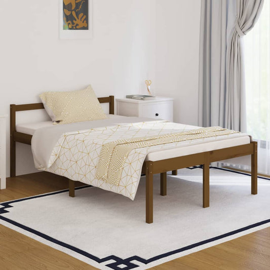 vidaXL Bed Frame Honey Brown 120x190 cm Small Double Solid Wood Pine