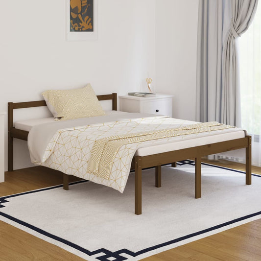 vidaXL Bed Frame Honey Brown 140x190 cm Solid Wood Pine