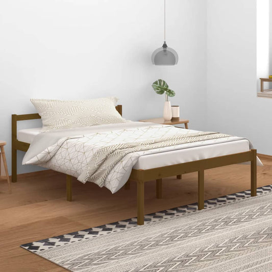 vidaXL Bed Frame Honey Brown 140x200 cm Solid Wood Pine