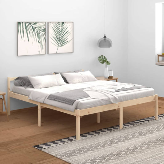 vidaXL Bed Frame 180x200cm Super King Size Solid Wood Pine