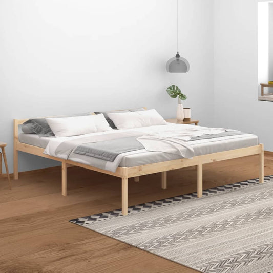 vidaXL Bed Frame 200x200 cm Solid Wood Pine