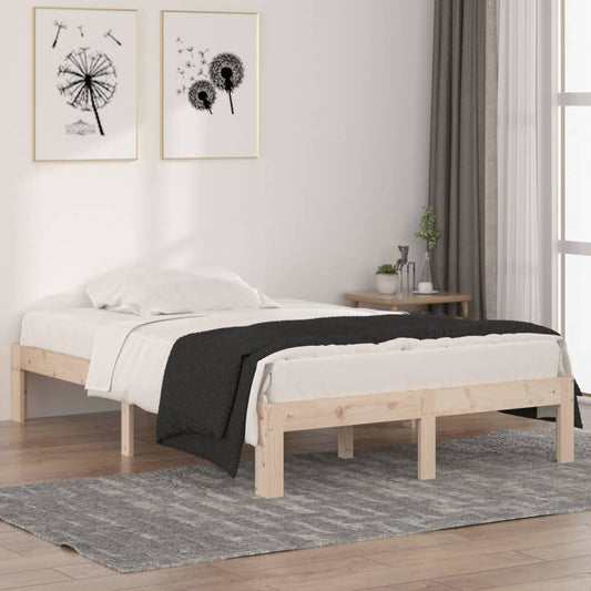 vidaXL Bed Frame Solid Wood 120x190 cm Small Double
