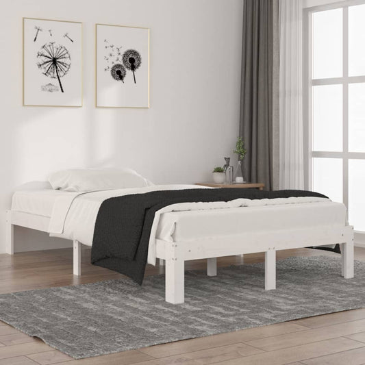 vidaXL Bed Frame White Solid Wood Pine 120x200 cm
