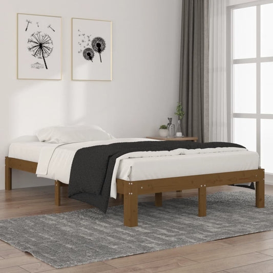 vidaXL Bed Frame Honey Brown Solid Wood Pine 120x200 cm