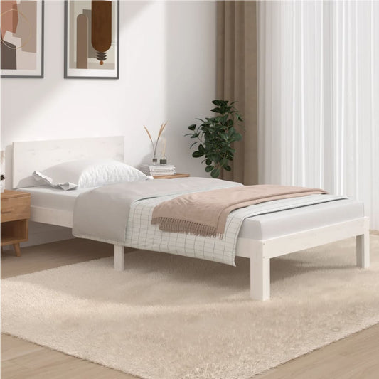 vidaXL Bed Frame White Solid Wood Pine 100x200 cm