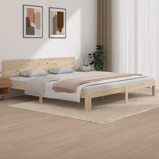 vidaXL Bed Frame Solid Wood Pine 200x200 cm