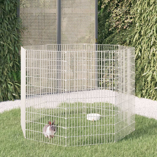 vidaXL 8-Panel Rabbit Cage 54x100 cm Galvanised Iron