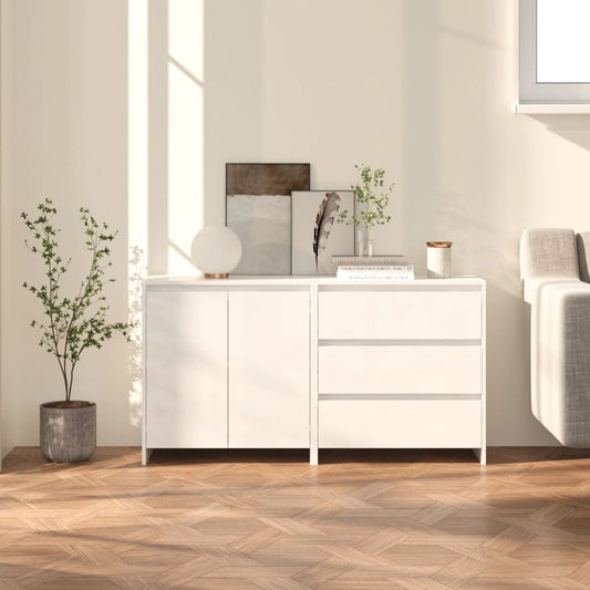 vidaXL 2 Piece Sideboard High Gloss White Engineered Wood