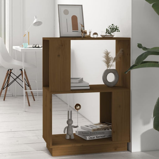 vidaXL Book Cabinet/Room Divider Honey Brown 51x25x70 cm Solid Wood Pine