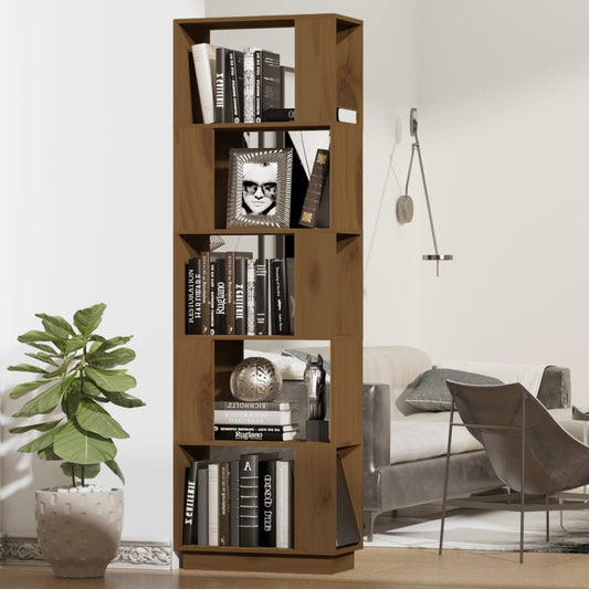 vidaXL Book Cabinet/Room Divider Honey Brown 51x25x163.5 cm Solid Wood