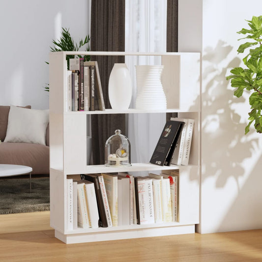 vidaXL Book Cabinet/Room Divider White 80x25x101 cm Solid Wood Pine