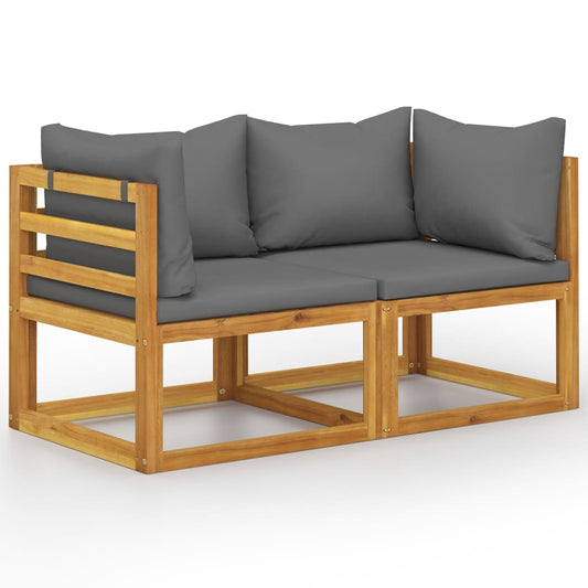 vidaXL 2-seater Garden Bench with Dark Grey Cushions (UK/IE/FI/NO only)