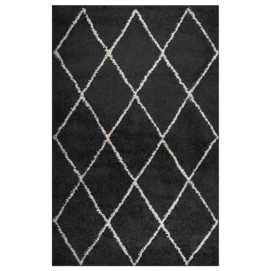 vidaXL Shaggy Rug High Pile Cream and Anthracite 200x290 cm