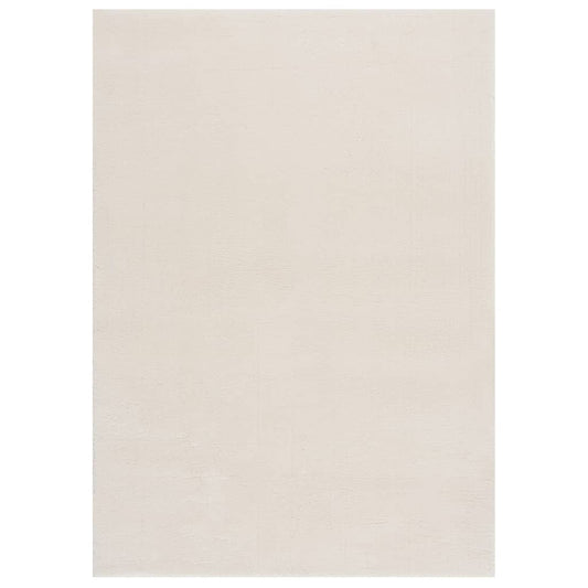 vidaXL Washable Rug Soft Shaggy 120x170 cm Anti Slip Cream