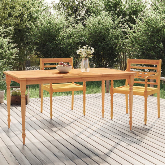 vidaXL Batavia Table 200x100x75 cm Solid Wood Teak