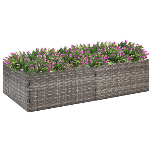 vidaXL Garden Planter Grey 157x80x40 cm Poly Rattan