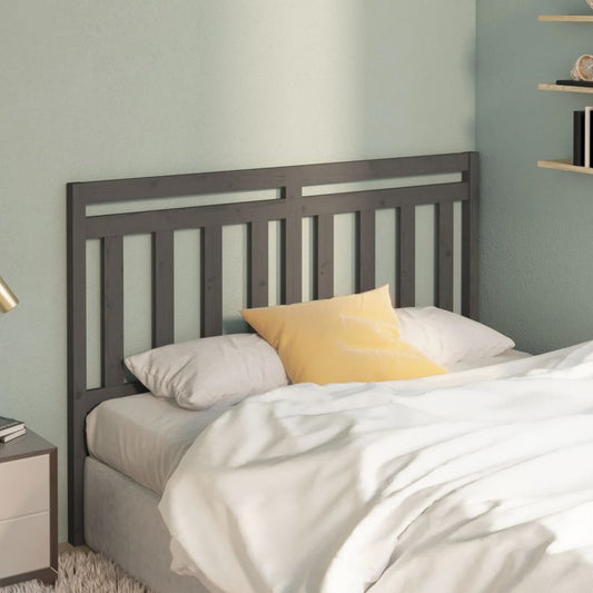 vidaXL Bed Headboard Grey 140x4x100 cm Solid Wood Pine
