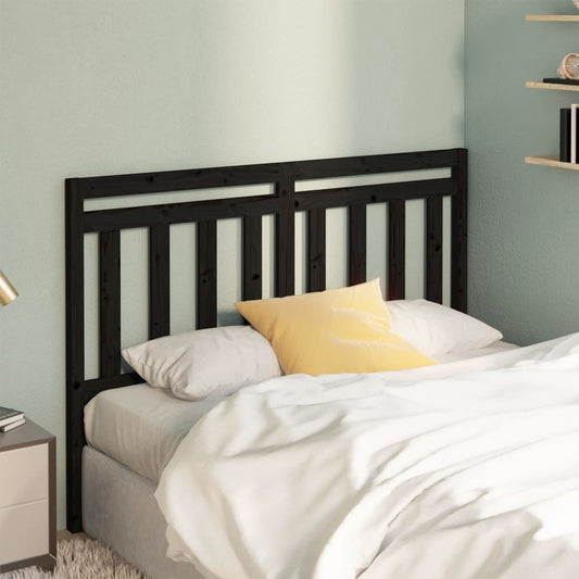 vidaXL Bed Headboard Black 146x4x100 cm Solid Wood Pine