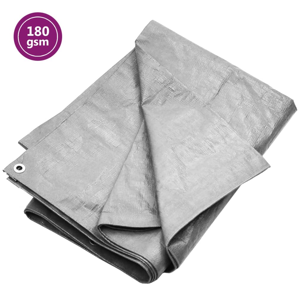 vidaXL Tarpaulin 180 g/må_ 3x3 m Grey HDPE