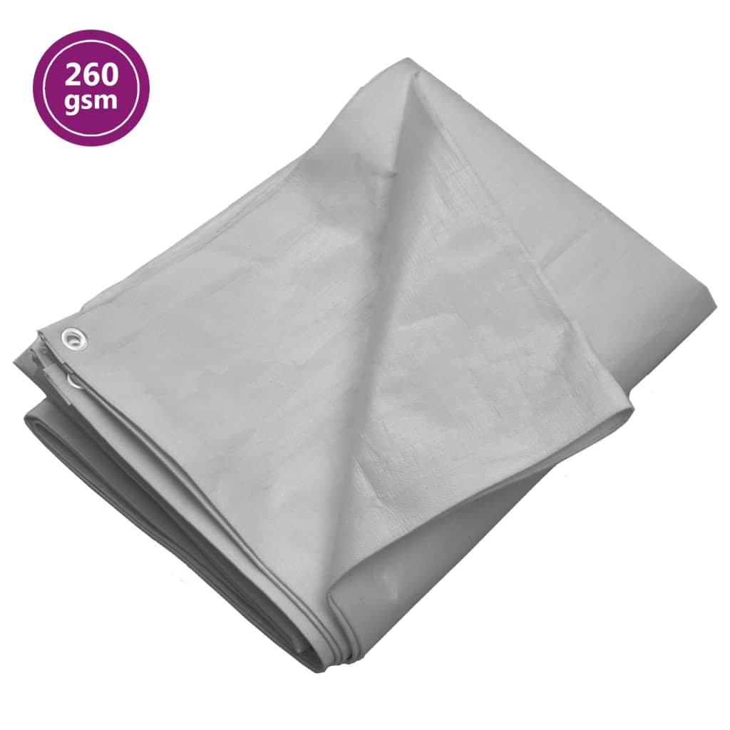 vidaXL Tarpaulin 260 g/må_ 3x4 m Grey HDPE