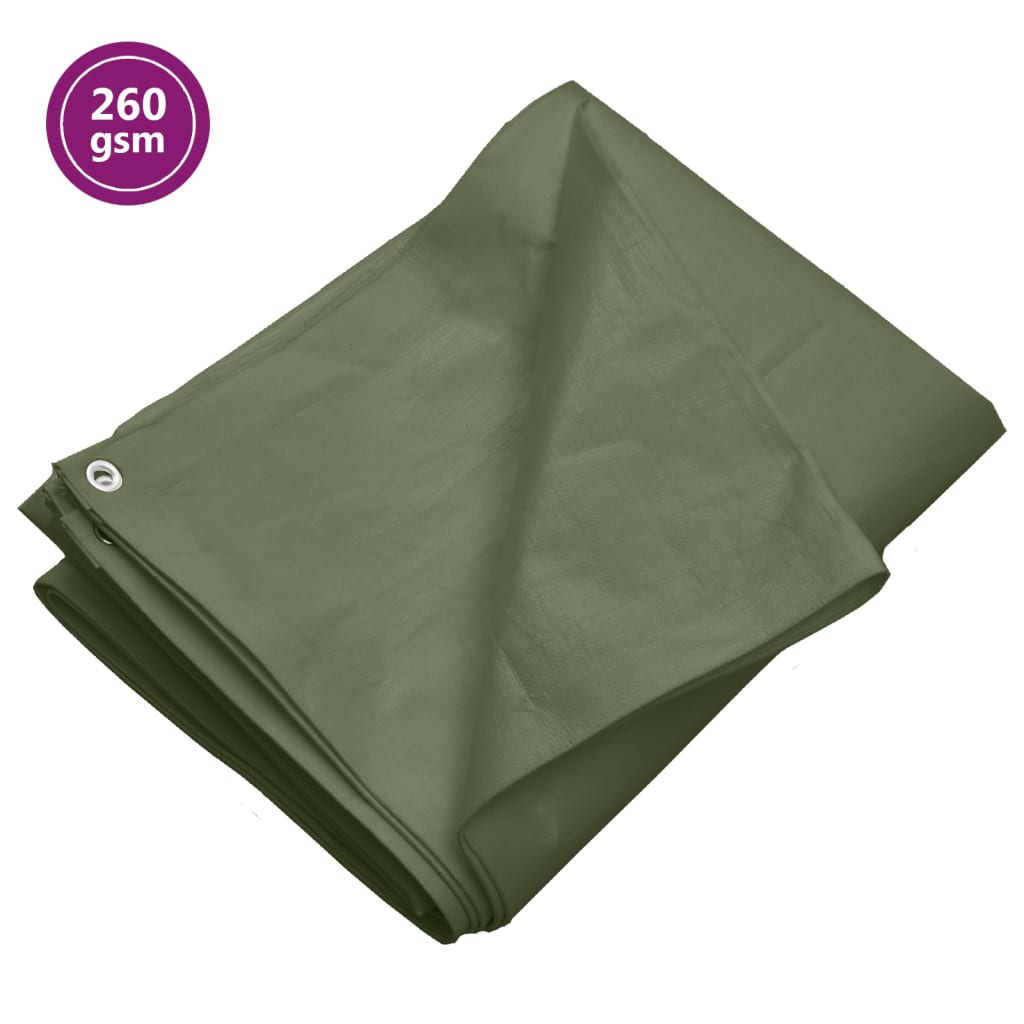 vidaXL Tarpaulin 260 g/må_ 3x4 m Green HDPE