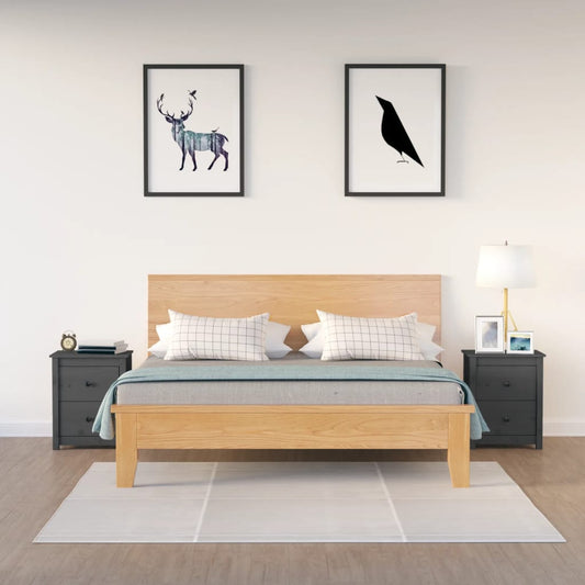 vidaXL Bedside Cabinets 2 pcs Grey 50x35x61.5 cm Solid Wood Pine