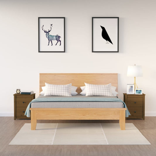 vidaXL Bedside Cabinets 2 pcs Honey Brown 50x35x61.5 cm Solid Wood Pine