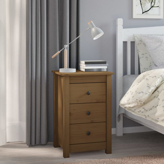 vidaXL Bedside Cabinet Honey Brown 40x35x61.5 cm Solid Wood Pine