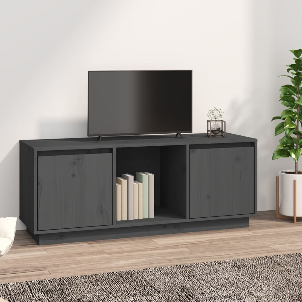 vidaXL TV Cabinet Grey 110.5x35x44 cm Solid Wood Pine