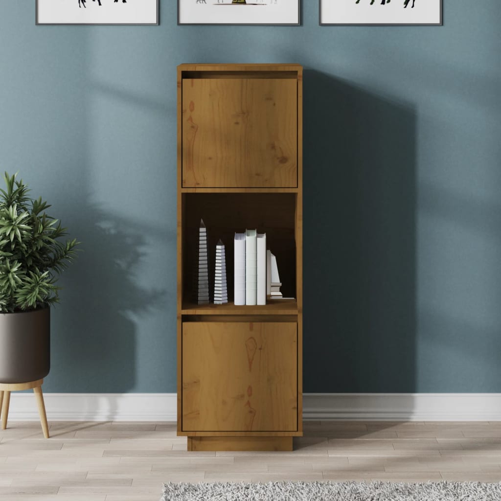 vidaXL Highboard Honey Brown 38x35x117 cm Solid Wood Pine