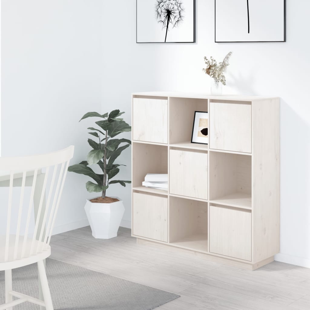 vidaXL Highboard White 110.5x35x117 cm Solid Wood Pine
