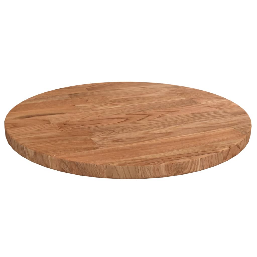 vidaXL Round Table Top Light Brown Ì÷30x1.5 cm Treated Solid Wood Oak