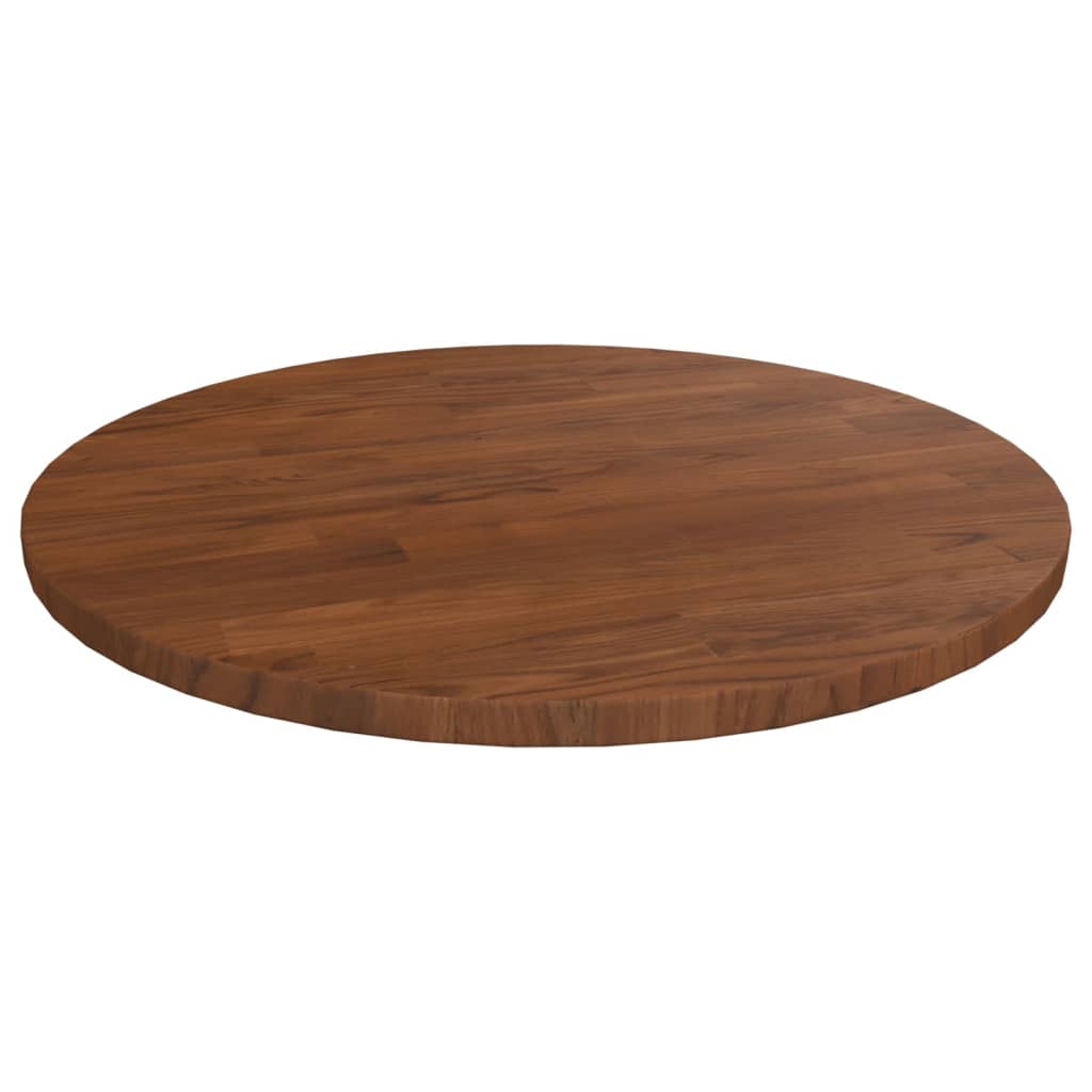 vidaXL Round Table Top Dark Brown Ì÷40x1.5 cm Treated Solid Wood Oak