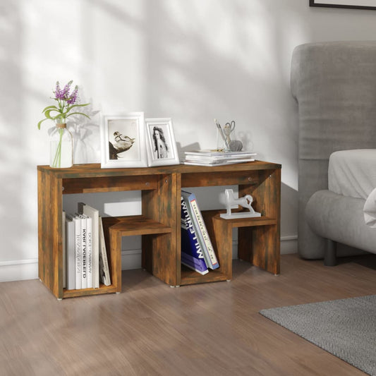 vidaXL Bed Cabinets 2 pcs Smoked Oak 40x30x40 cm Engineered Wood