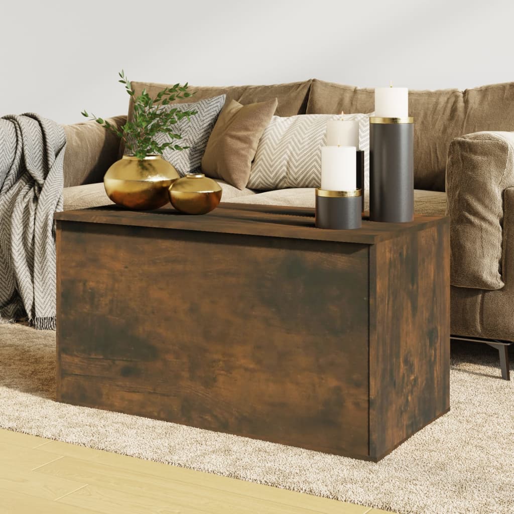 vidaXL Storage Chest Smoked Oak 84x42x46 cm Engineered Wood